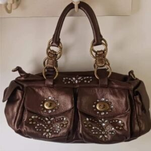 Isabella Fiore Brown Leather Handbag